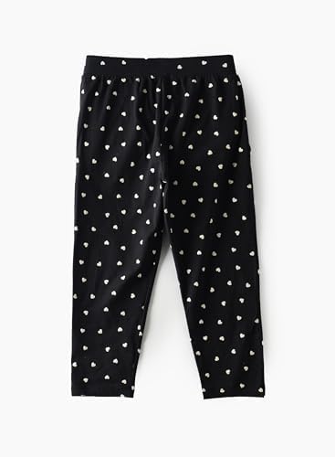 Jelliene All Over Printed Knit Sweat Pants - Black Hearts - Laadlee
