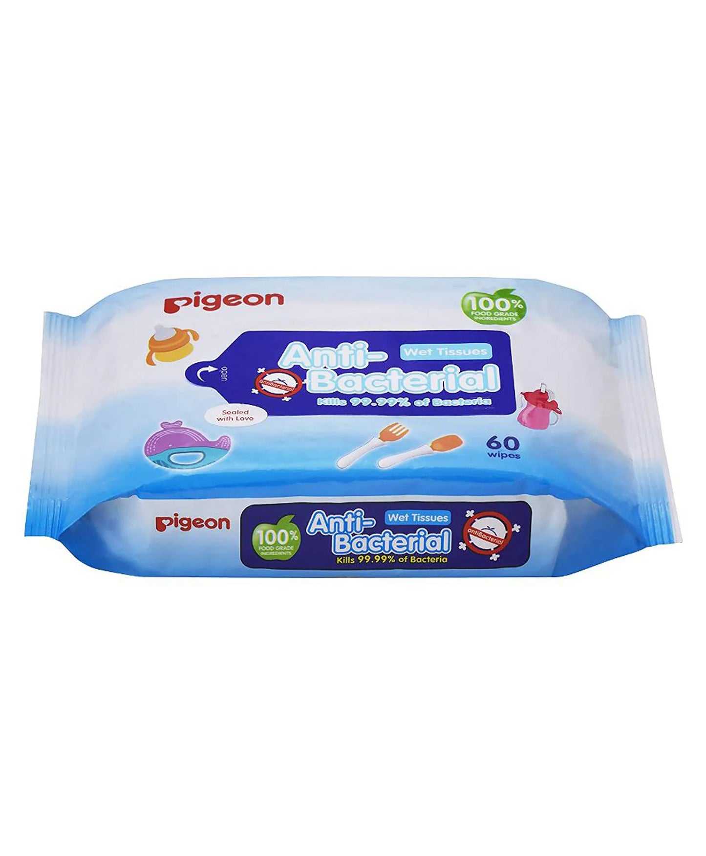 Pigeon Anti Bacterial Wipes - 60 Sheets