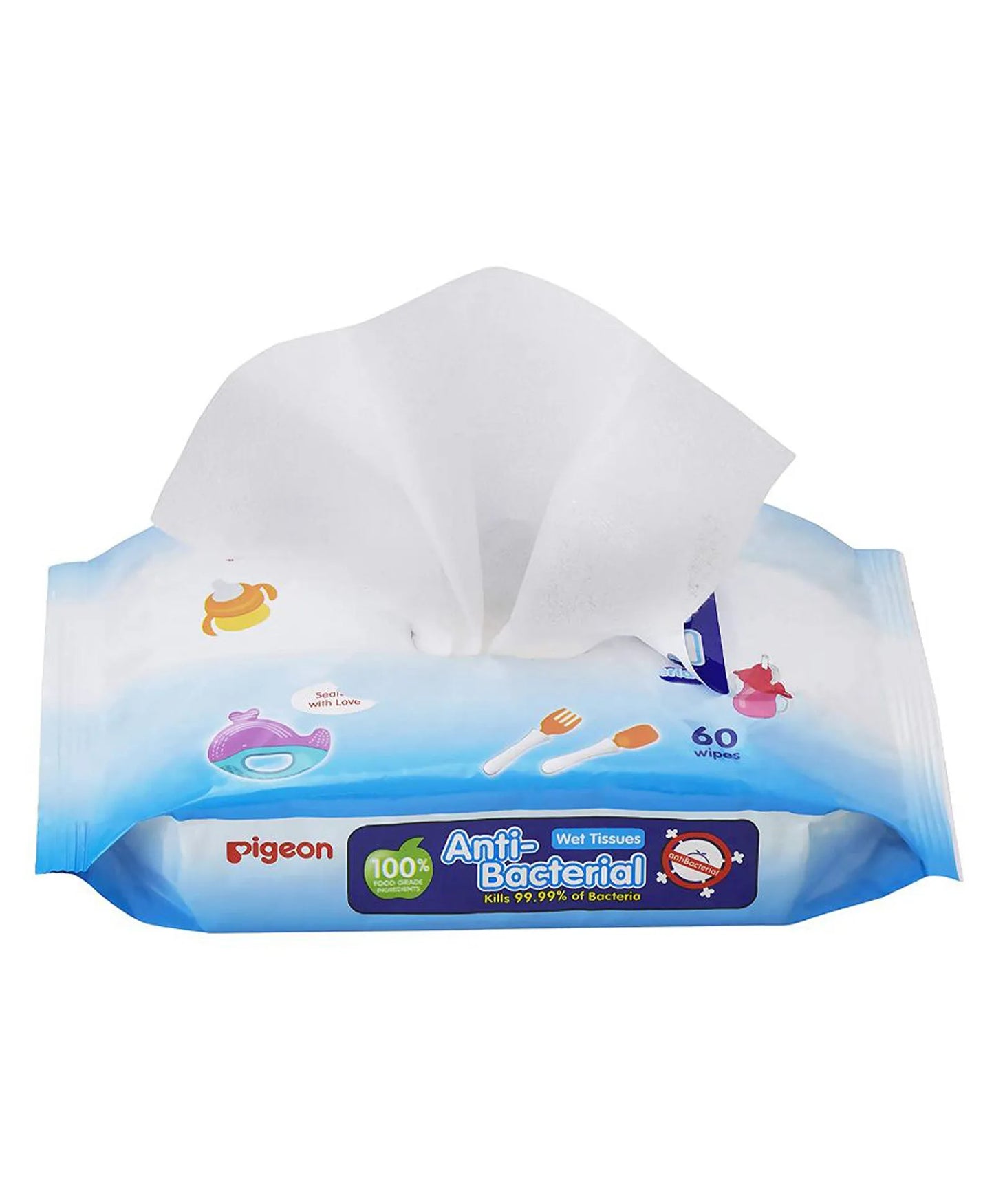 Pigeon Anti Bacterial Wipes - 60 Sheets