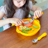 Marcus & Marcus - Silicone and Stainless Steel Easy Grip Spoon & Fork Set - Lola - Laadlee