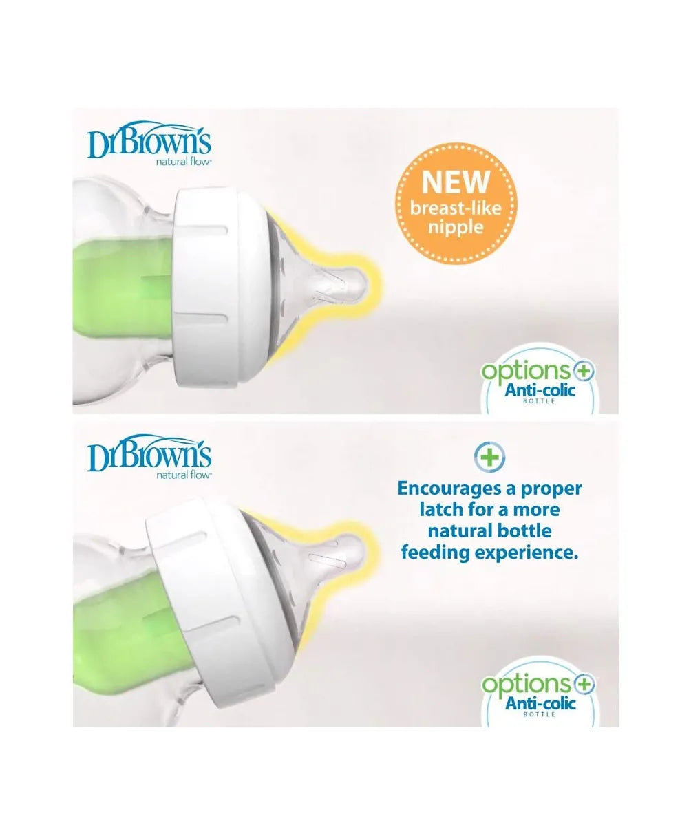 Dr. Brown's Glass Wide Neck Options+ Bottle 150ml - Laadlee