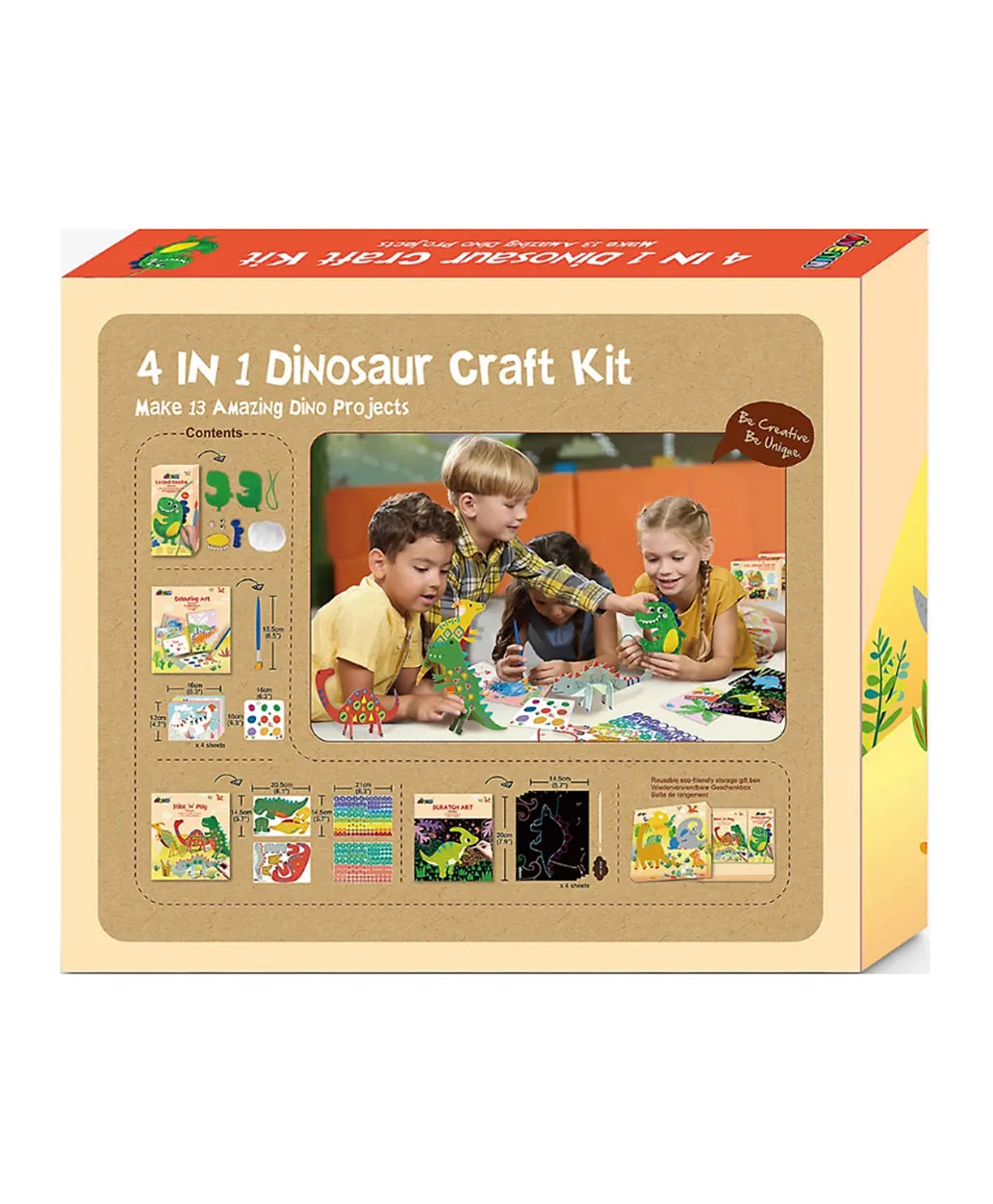 Avenir 4 in 1 Dinosaur Craft Kit - Laadlee