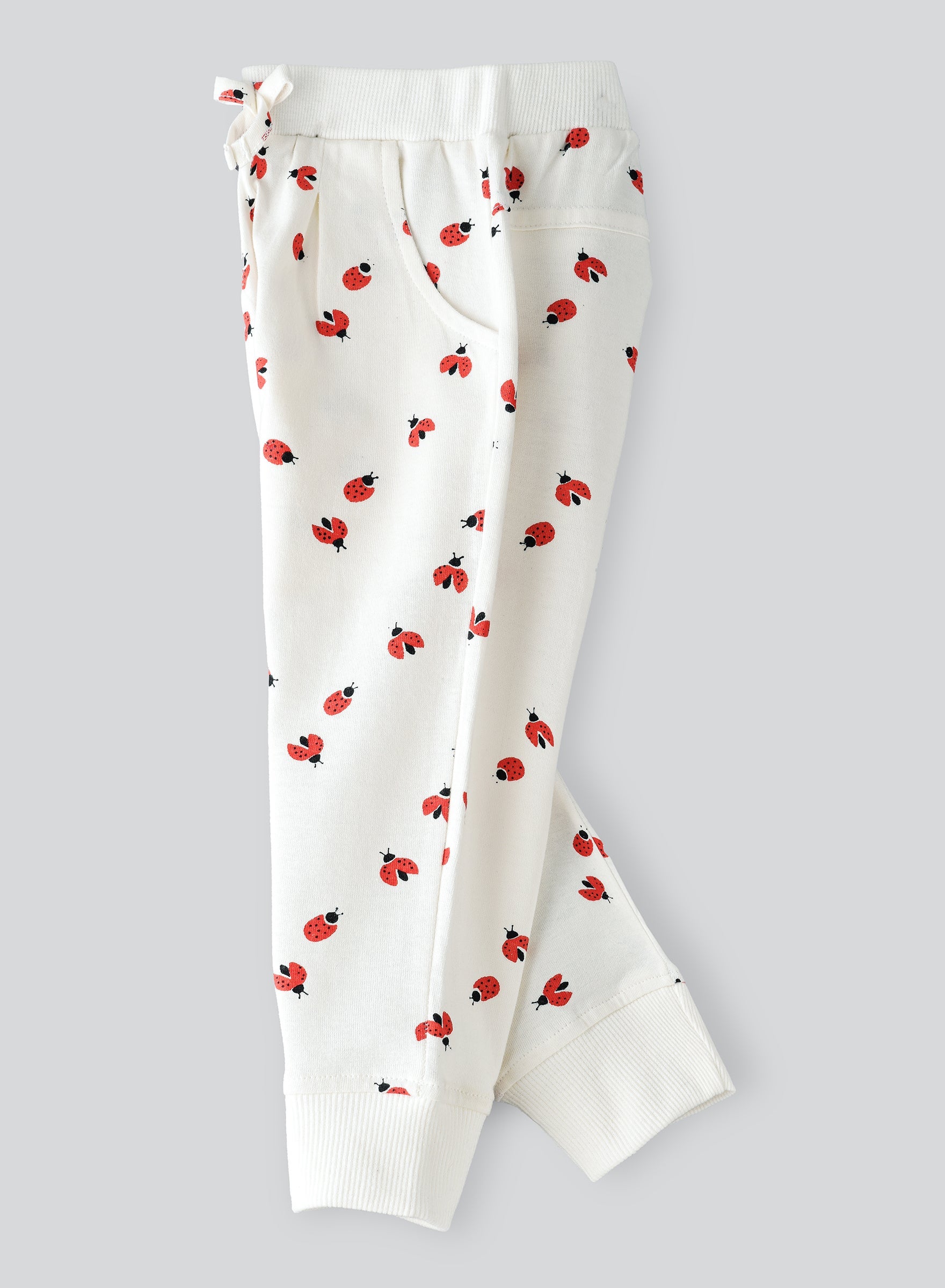 Jelliene All Over Printed Knit Sweat Pants - White Bug - Laadlee