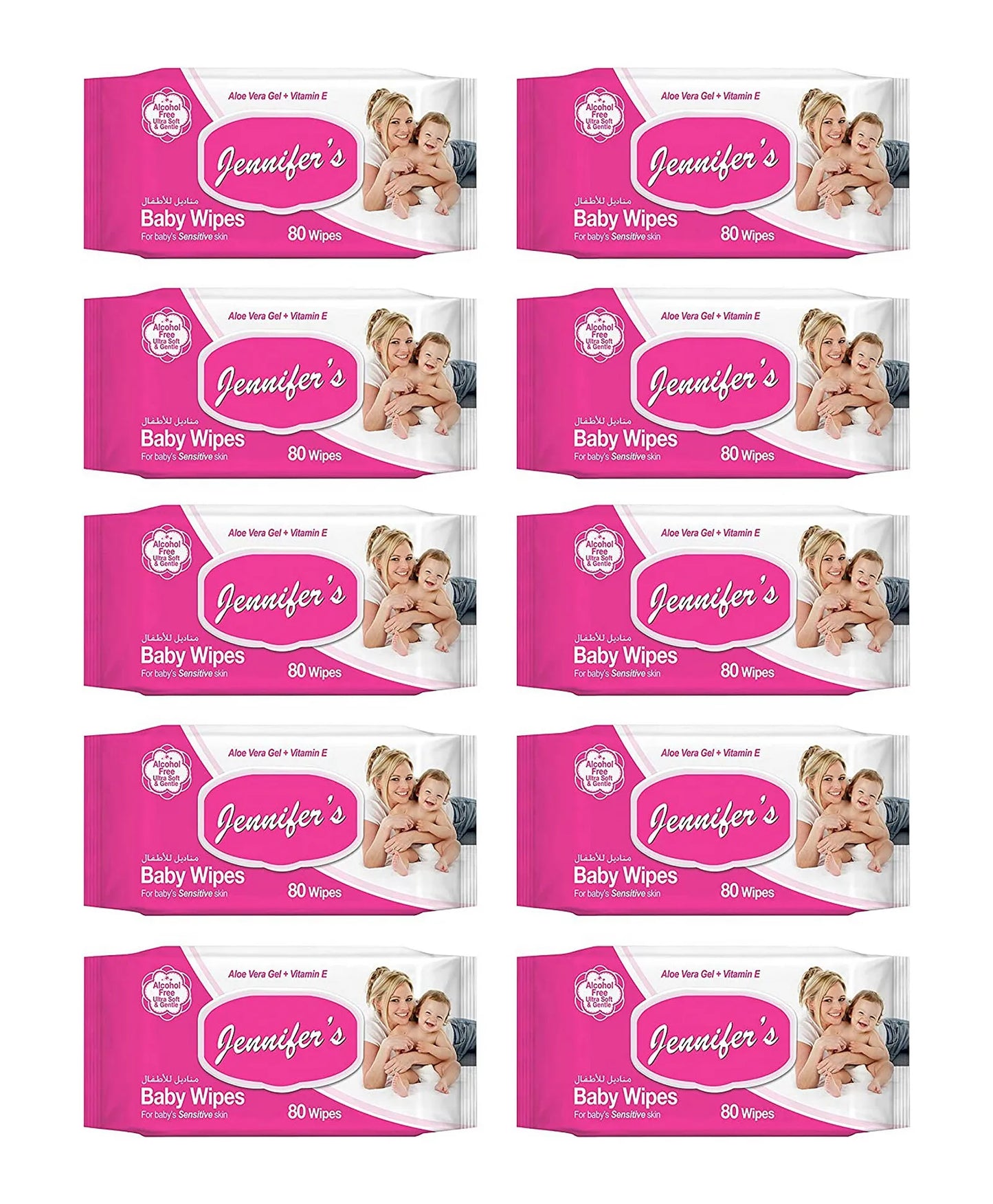 Jennifer's Baby Wipes Pack of 10 - 800pcs