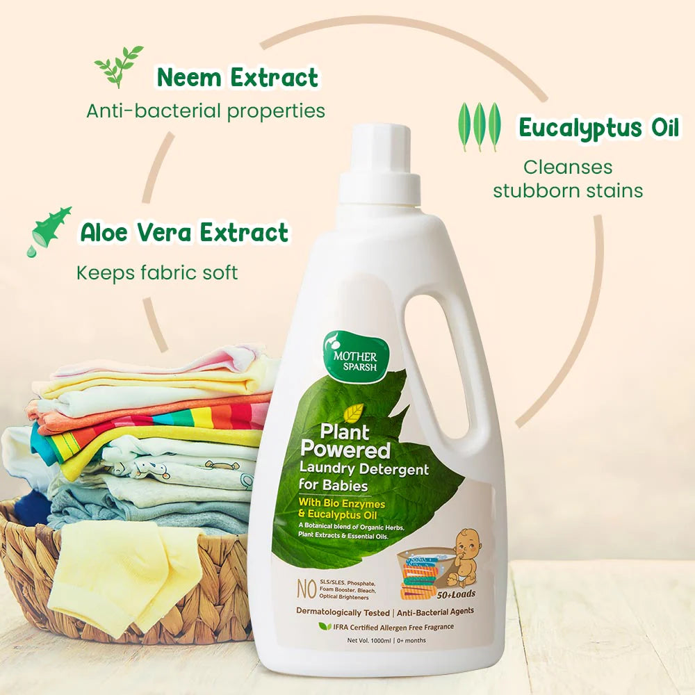 Mother Sparsh Plant Powered Laundry Detergent for Babies - 200ml - Laadlee