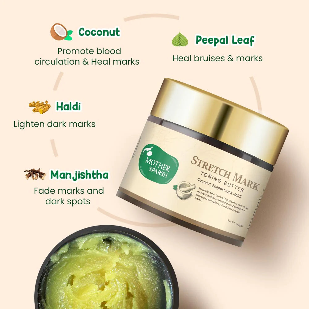 Mother Sparsh Stretch Mark Toning Butter - 100gm - Laadlee