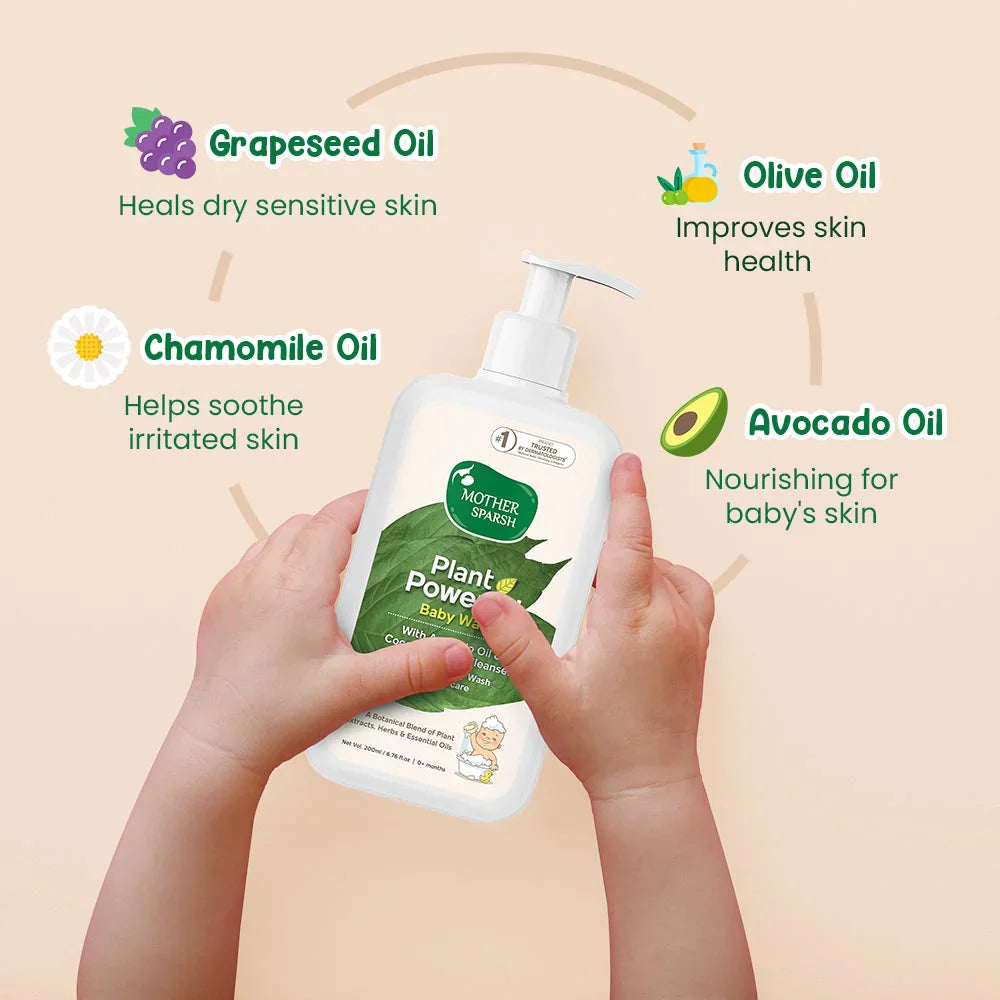 Mother Sparsh Plant Powered Baby Wash & Lotion 200ml - Pack of 2 - Laadlee