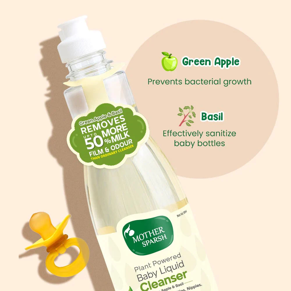 Mother Sparsh Plant Powered Baby Liquid Cleanser - Refill Pack - 500ml (Pack of 2)