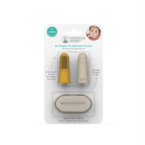 Matchstick Monkey Finger Toothbrush and Case Grey and Mint Green (Pack of 2)