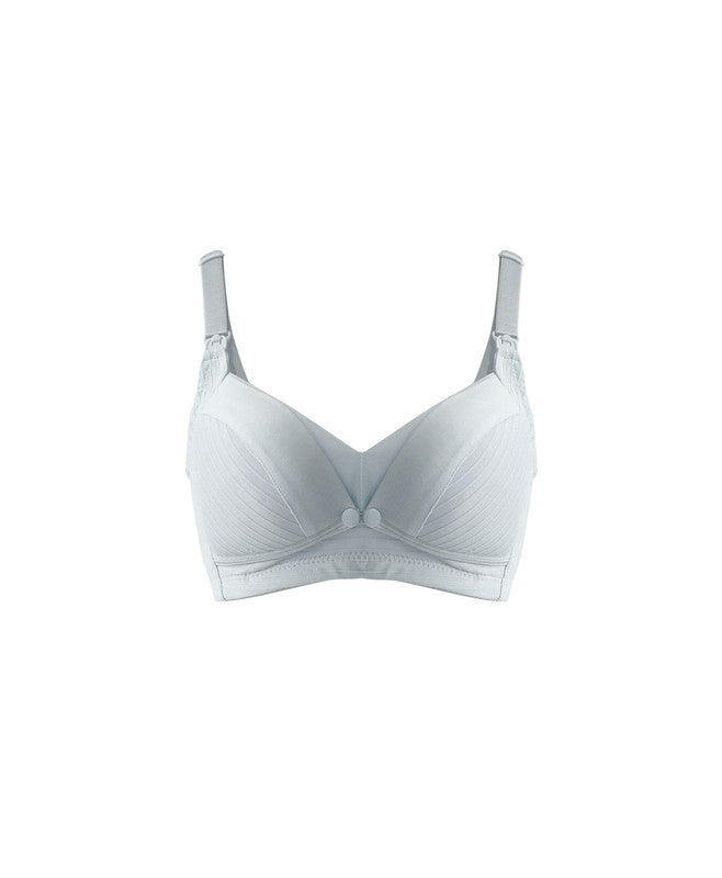 Okus Comfy Cotton Maternity & Nursing Bra - Light Grey - Laadlee