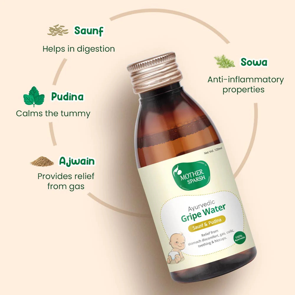 Mother Sparsh Ayurvedic Gripe Water - 120ml - Laadlee