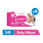 Jennifer's Baby Wipes Pack of 5 + 3 Free - 240pcs