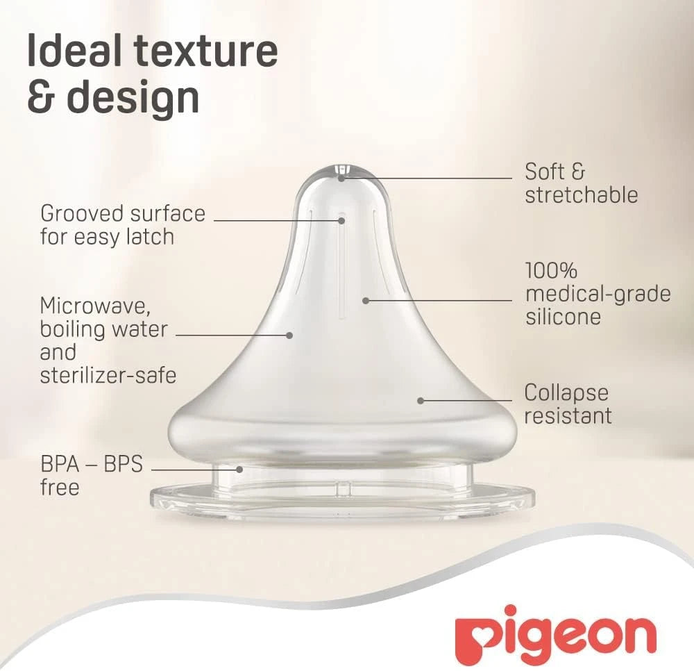 Pigeon Wide Neck Peristaltic Plus Nipple (LL) - Pack of 2