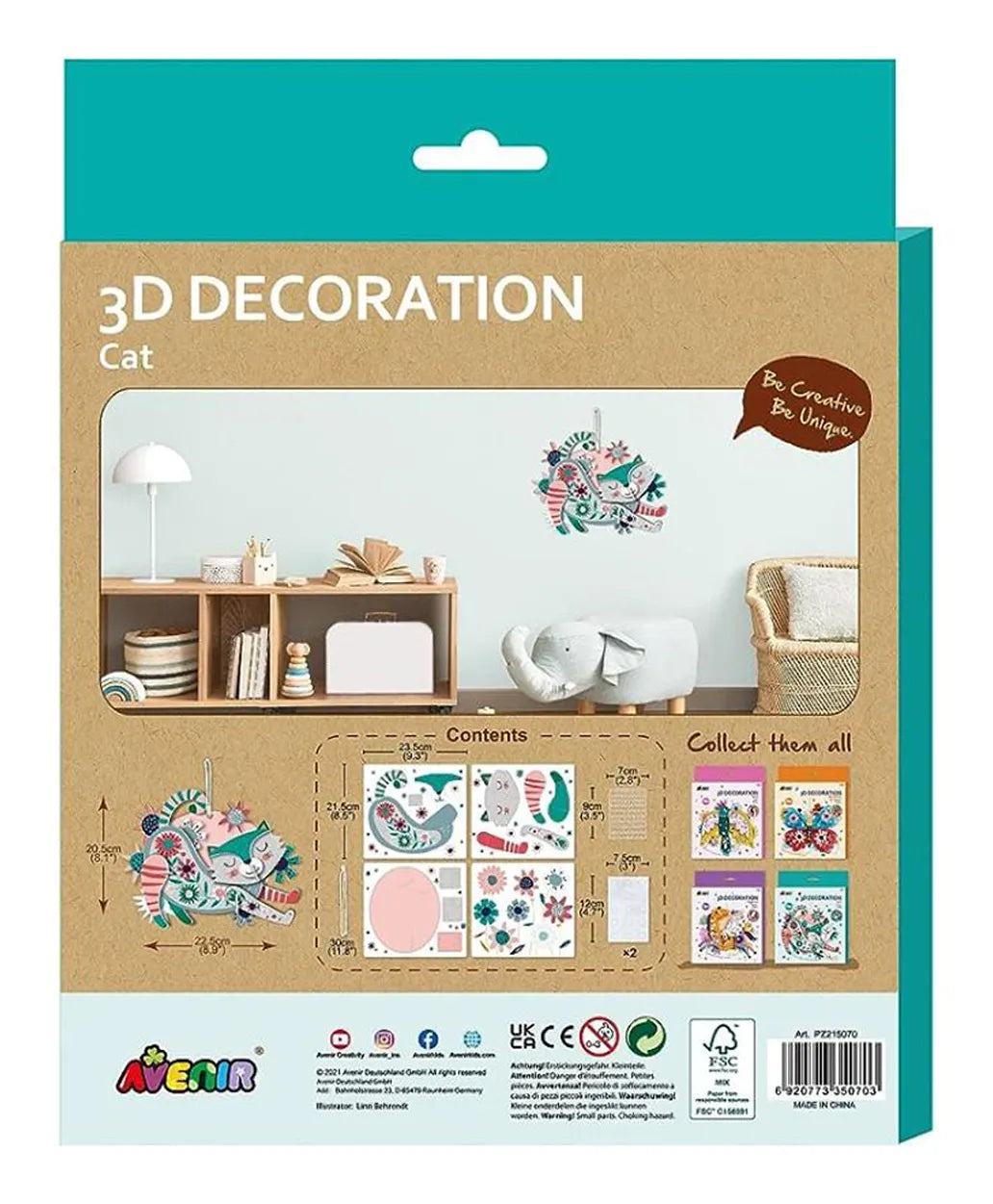 Avenir 3D Decoration Kit - Cat - Laadlee