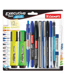 Luxor Executive Set of Smooth Ink Flow pens and markers Assorted Ink - Pack Of 12