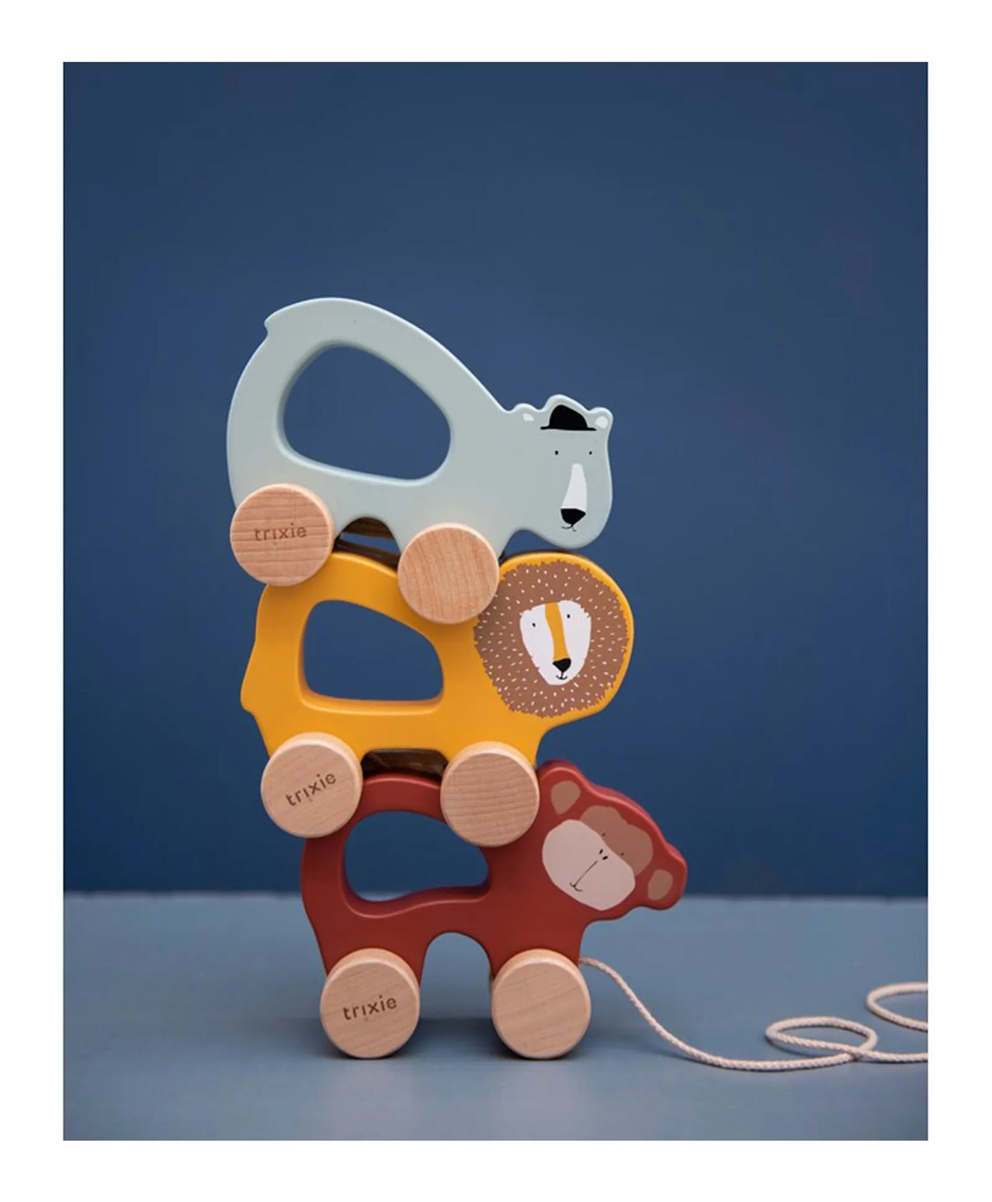 Trixie Wooden Pull Along Toy - Mr. Polar Bear