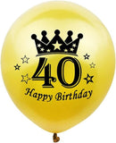 Brain Giggles 40th Birthday Black and Gold Balloons Set – 15Pcs