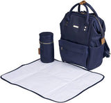 BabaBing Mani Vegan Leather Diaper Bag With Hooks And Changing Pad – Navy