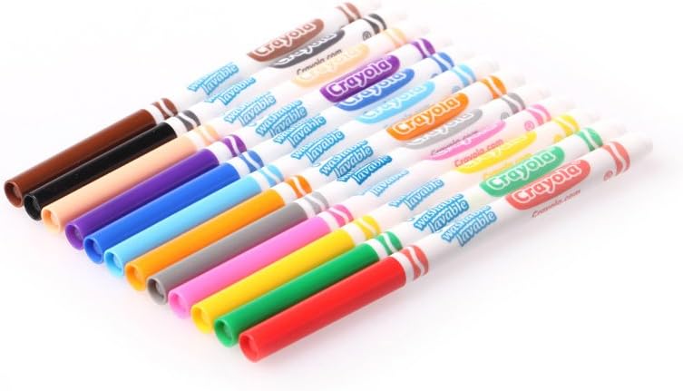 Crayola Ultra-Clean Washable Fine Line ColorMax Markers - Pack of 12 - Laadlee