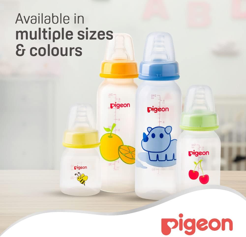 Pigeon Decorated Animals Plastic Bottle 240ml - Assorted