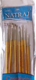 Nataraj Arteezi Multi Purpose Flat Brushes Set Of 7 Brushes