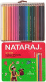 Nataraj Vivid Premium Triangle Colour Pencil Tin 24 Colours With Colouring Book Inside