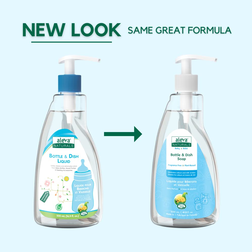 Aleva Naturals Bottle & Dish Liquid - Fragrance Free - 500ml - Laadlee