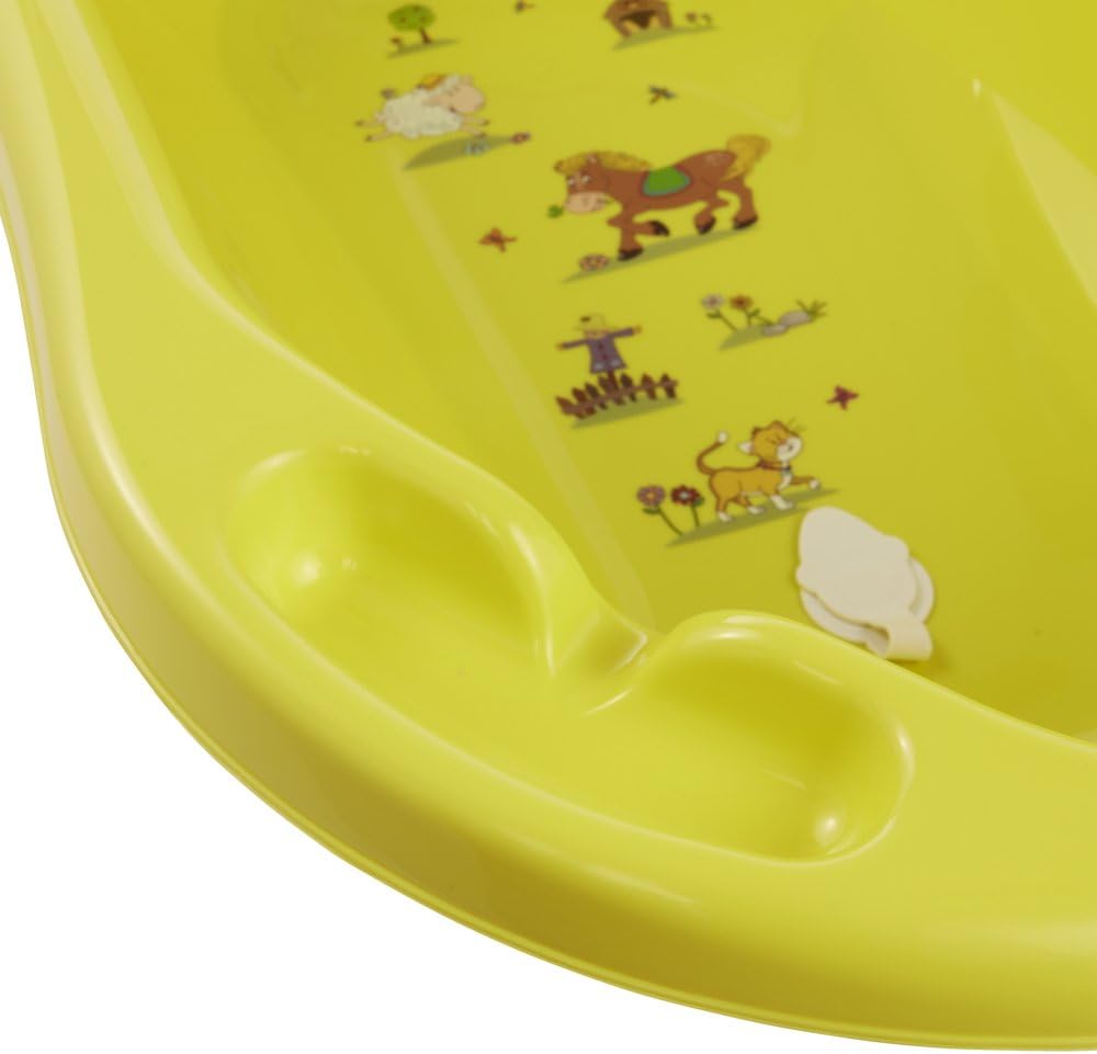 keeeper-funny-farm-meadow-baby-bath-with-plug-84cm-green-