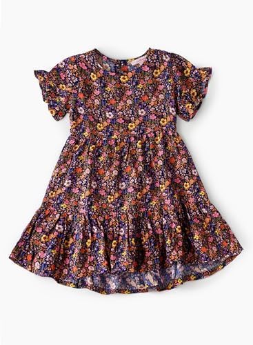 Jelliene All Over Printed Dress - Dark Blue - Laadlee