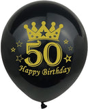 Brain Giggles 50th Birthday Black and Gold Latex & Confetti Balloons Set – 15Pcs