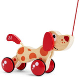 Hape Walk-A-Long Puppy Wooden Pull Toy - Red