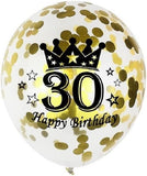 Brain Giggles 30th Birthday Black and Gold Balloons Set – 15Pcs