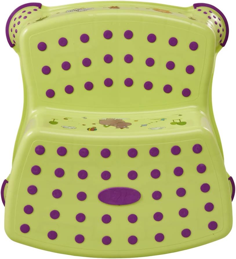 keeeper-hippo-double-step-stool-with-anti-slip-function-lime-