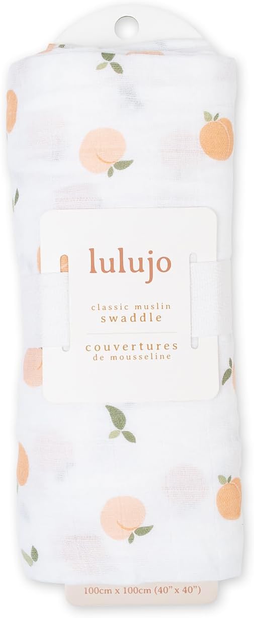 Lulujo Muslin Large Swaddle - Peaches