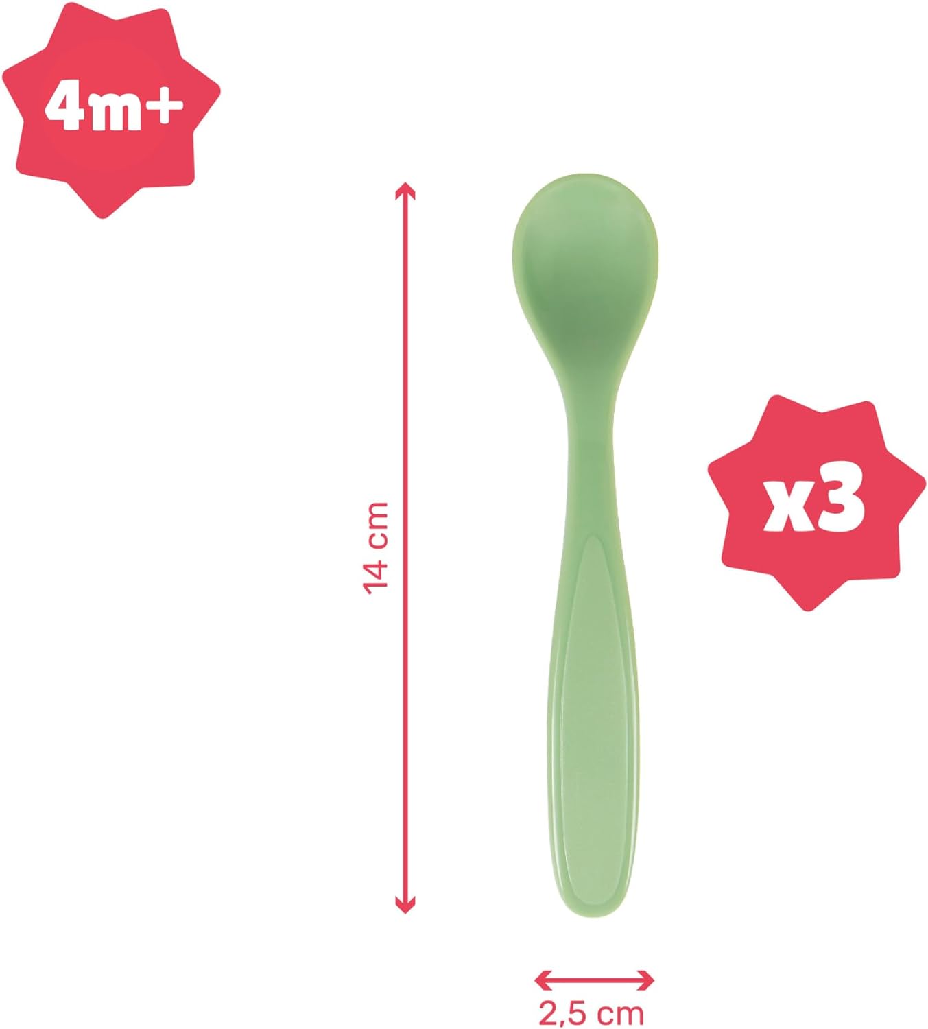 Badabulle Soft Baby Spoons Pastel - Set of 3 - Laadlee