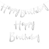 Brain Giggles Happy Birthday Cardstock Banner 5inch - Silver