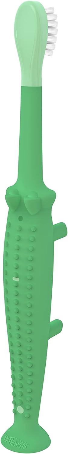 Dr. Brown's Toddler Crocodile Toothbrush - Green - Laadlee