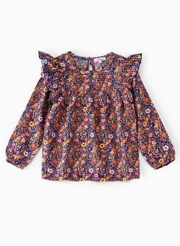 Jelliene Floral Printed Blouse - Navy Blue - Laadlee