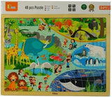 Viga Wooden 48 Pcs Puzzle - Zoo