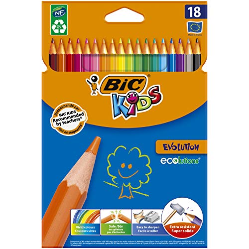 BIC Evolution Coloured Pencils Set  -  14 + 4 Pcs