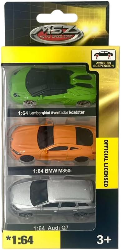 MSZ Prestige Trio Car 1:64 Die-Cast Replica - BMW, Audi, Lamborghini (3pcs) - Laadlee