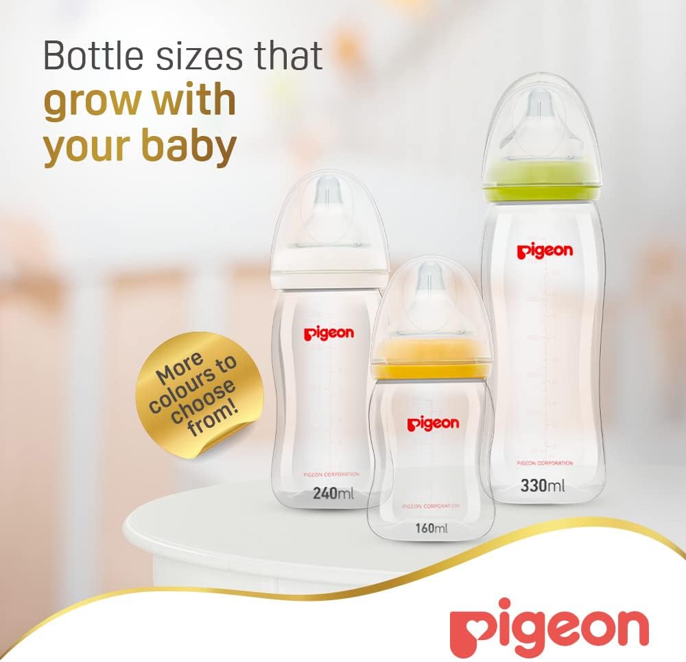 Pigeon Plastic Wide Neck Feeding Bottle 240ml  - Assorted