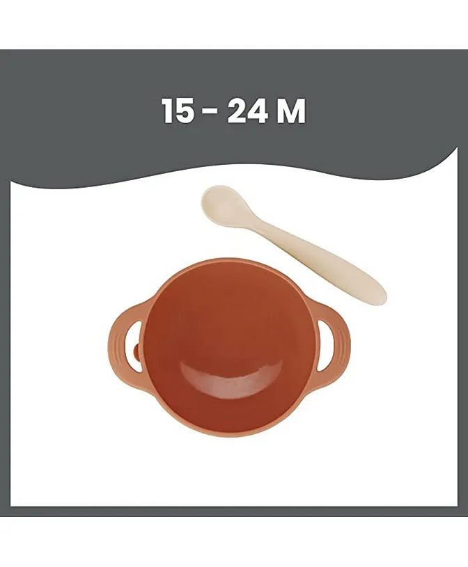 Babymoov Silicone Bowl & Spoon Weaning Set 2 Pc - Peach