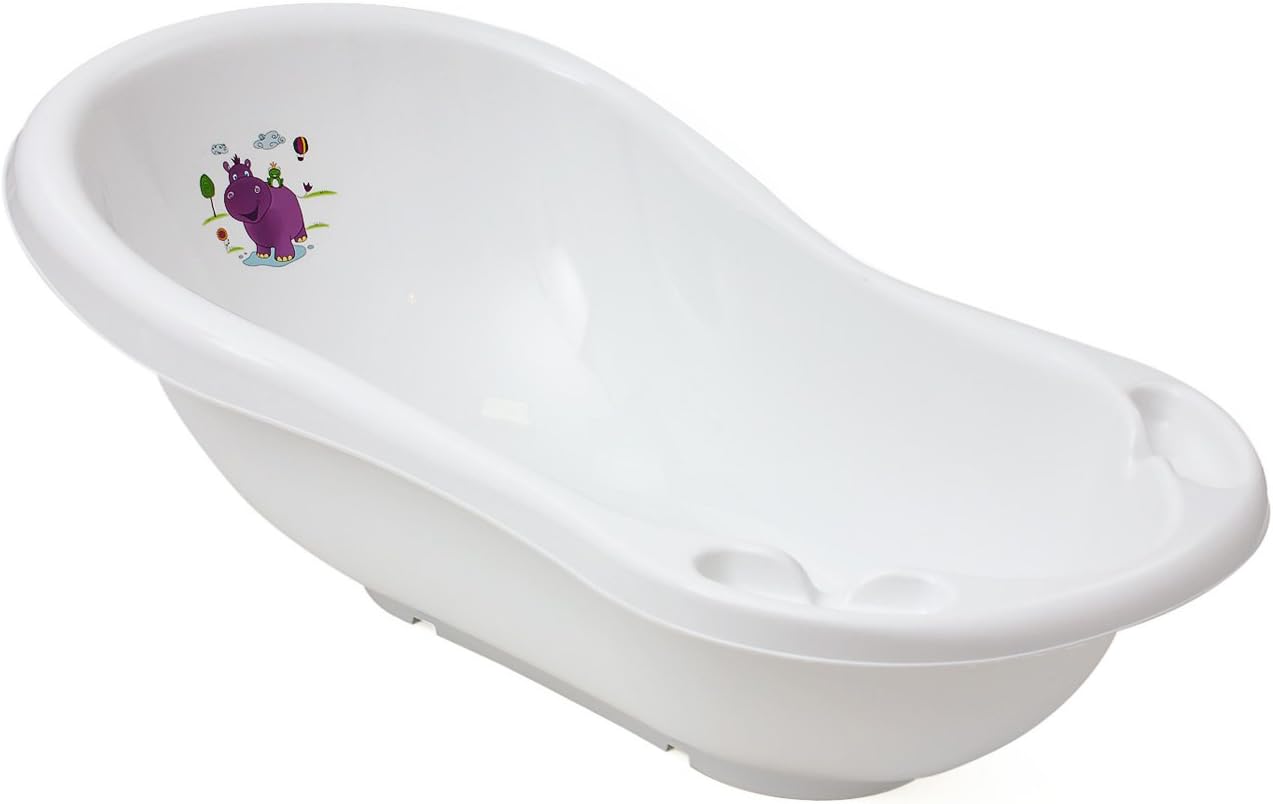 keeeper-hippo-baby-bath-with-plug-84cm-white-
