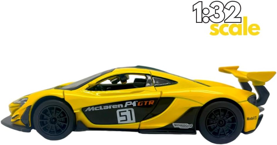 MSZ McLaren P1 GTR Car 1:32 Die-Cast Replica - Yellow - Laadlee