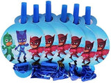 Brain Giggles PJ Mask Theme Party Supplies Set for 10 Kids – 136 Pcs