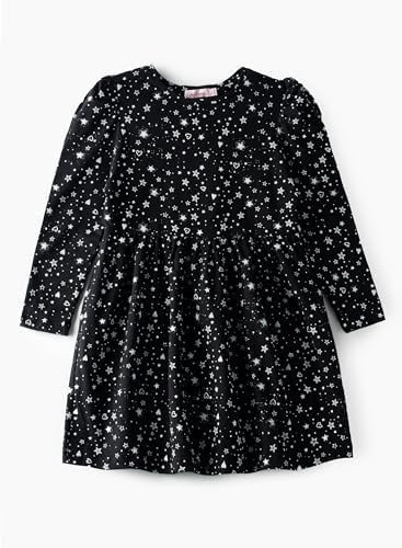 Jelliene All Over Print Knit Dress - Black Stars - Laadlee
