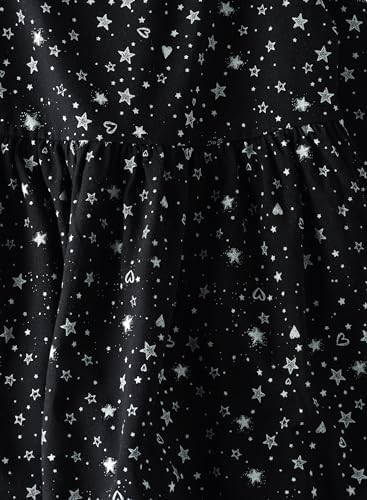 Jelliene All Over Print Knit Dress - Black Stars - Laadlee