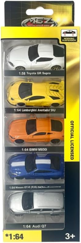 MSZ Exceptional Series Car 1:64 Die-Cast Replica - Supra, Aventador, BMW, Audi, GT-R (5pcs) - Laadlee