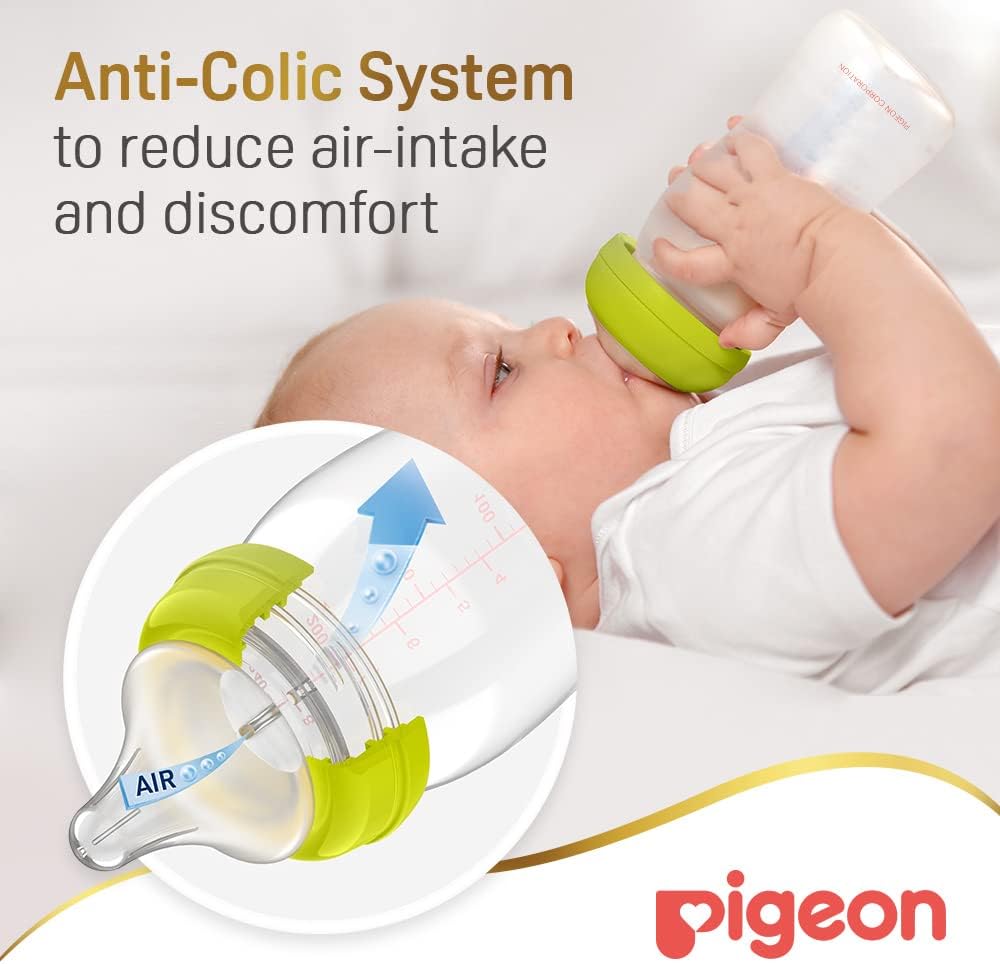 Pigeon Plastic Wide Neck Feeding Bottle 240ml  - Assorted